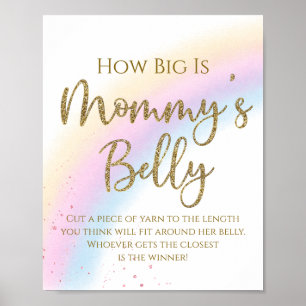 Regenbogen Wie groß ist Mamas Bauch Baby Shower Sp Poster