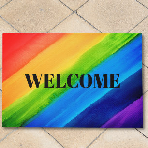 Regenbogen Willkommen Fußmatte