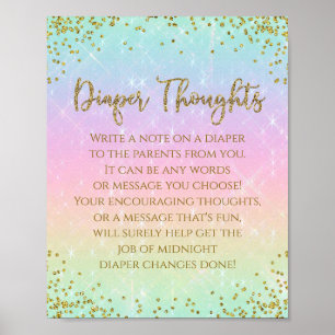 Regenbogen-Windel-Gedanken-Baby-Shower-Spiel Poster