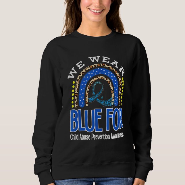 Regenbogen Wir tragen Blauer Kindesmissbrauch Mona Sweatshirt (Vorderseite)