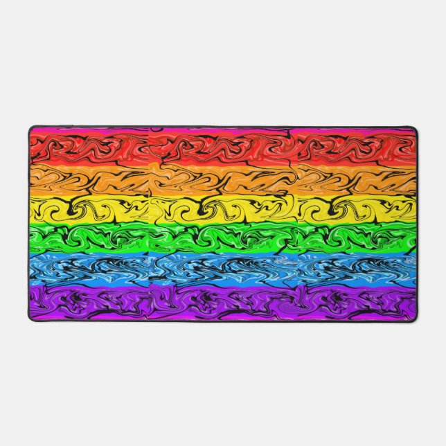 Regenbogen-Wirbel-Kunst Schreibtischunterlage (Vorderseite)