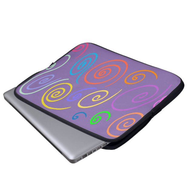 Regenbogen-Wirbel Laptop-Hülle Laptopschutzhülle (Vorne Knopf)