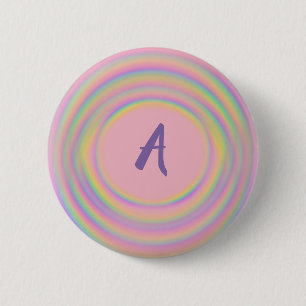 Regenbogen-Wirbel mit Monogramm Button
