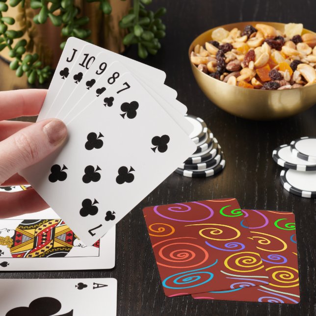 Regenbogen-Wirbel-Muster-Poker-Karten Spielkarten (In Situ)