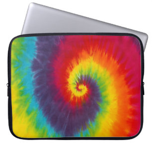 Regenbogen-Wirbel-Tie-Dye Groovy Bunte Farben Laptopschutzhülle
