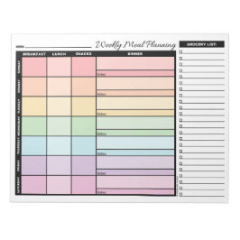 Regenbogen Wöchentlicher Feinkostplaner mit Lebens Notizblock