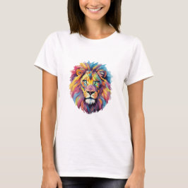 Regenbogen Wolf Aquarell Portrait T-Shirt