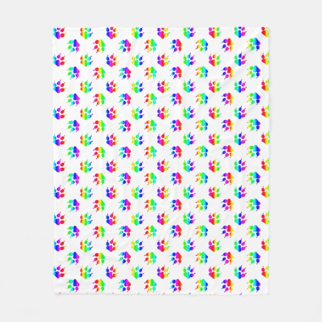 Regenbogen-Wolfstatze  Fleecedecke (Vorderseite)