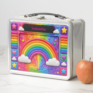 Regenbogen Wolken Farbige Himmelsmuster Name Metall Brotdose