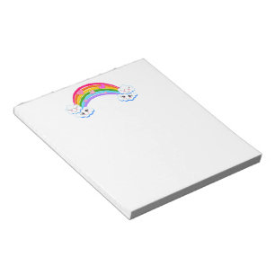 Regenbogen-Wolken Notizblock