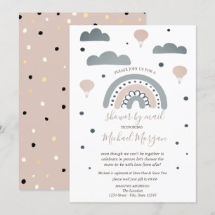 Regenbogen, Wolken, Punkte Virtuelle Babyparty per Einladung