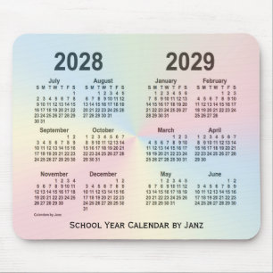 Regenbogen-Wolken-Schulkalender 2028-2029 durch Mousepad