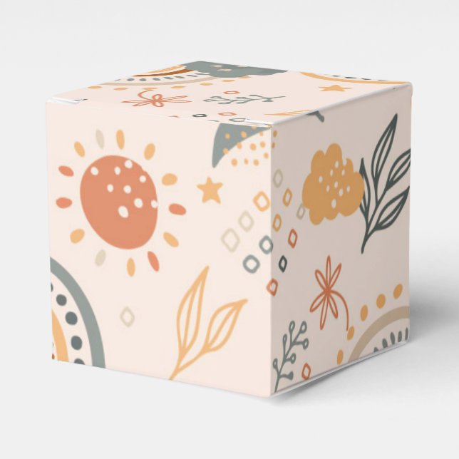 Regenbogen Wolken Sonnenmuster, Erdtöne Geschenkschachtel (Vorderseite)