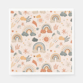 Regenbogen Wolken Sonnenmuster, Erdtöne Serviette