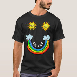 Regenbogen Wolken Sun Smile Face Zubehör Apparel  T-Shirt