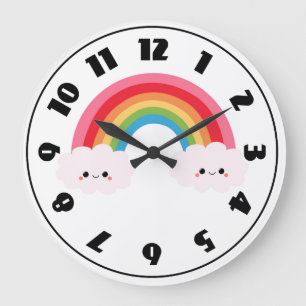 Regenbogen-Wolkenuhr Große Wanduhr