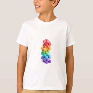Regenbogen-Würfel-Turm T-Shirt