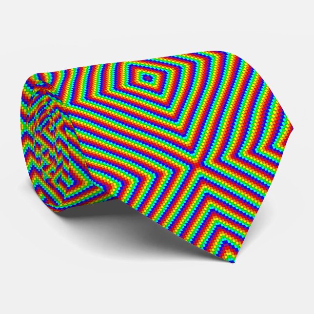 Regenbogen X - Krawatte (Gerollt)