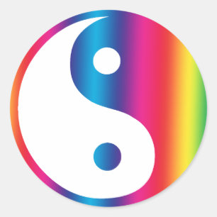 Regenbogen Yin Yang Aufkleber