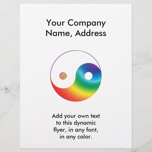 Regenbogen Yin Yang Symbol Flyer (Vorne)