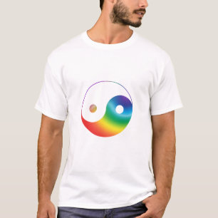 Regenbogen Yin Yang Symbol T-Shirt