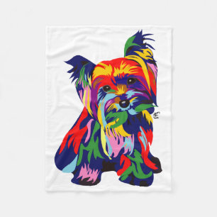 Regenbogen Yorkie Cuddler Fleecedecke