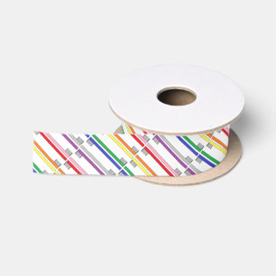 Regenbogen-Zahnbürste-Band Satinband