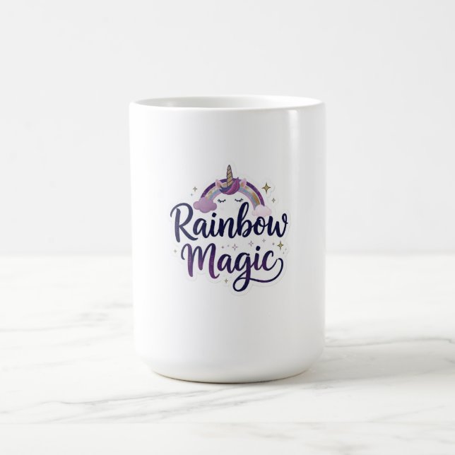 Regenbogen-Zaubertasse | Bunte Regenbogen-Kaffeeta Kaffeetasse (Mittel)