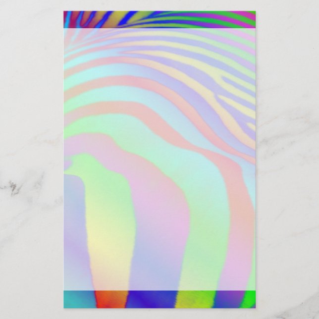 Regenbogen Zebra Briefpapier (Vorderseite)
