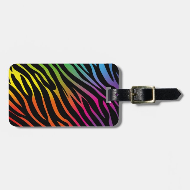 Regenbogen Zebra-Gepäckanhänger Gepäckanhänger (Vorderseite horizontal)