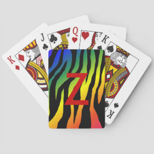 Regenbogen-Zebradruck Spielkarten