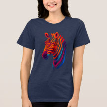 Regenbogen-Zebrakopf – Surrealistisches Neon-Tier