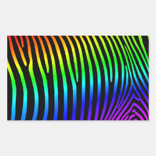 Regenbogen-Zebrastreifen Rechteckiger Aufkleber