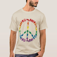 Regenbogen-Zeichen-Sprachfriedenszeichen-T - Shirt