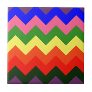 Regenbogen Zickzack Fliese