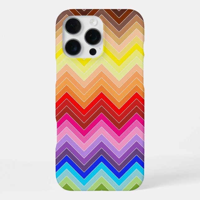 Regenbogen-Zickzack iPhone Hülle (Rückseite)