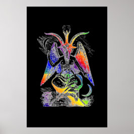 Regenbogen {Ziege von Mendes} Baphombus Poster