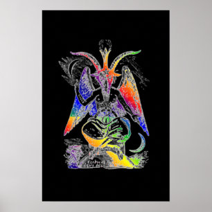 Regenbogen {Ziege von Mendes} Baphombus Poster