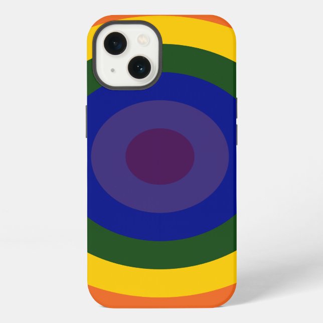 Regenbogen-Zielscheiben-Muster iPhone Hülle (Rückseite)