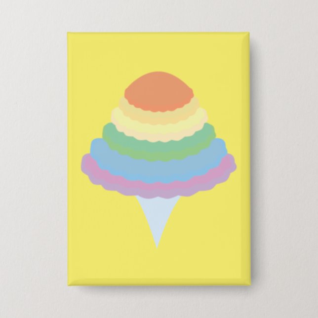 Regenbogen Zuckerwatte  Button (Vorderseite)