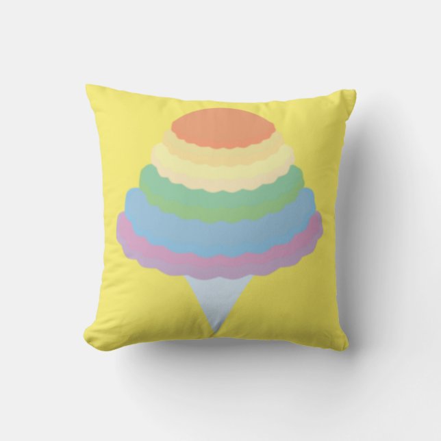 Regenbogen Zuckerwatte  Kissen (Vorderseite)