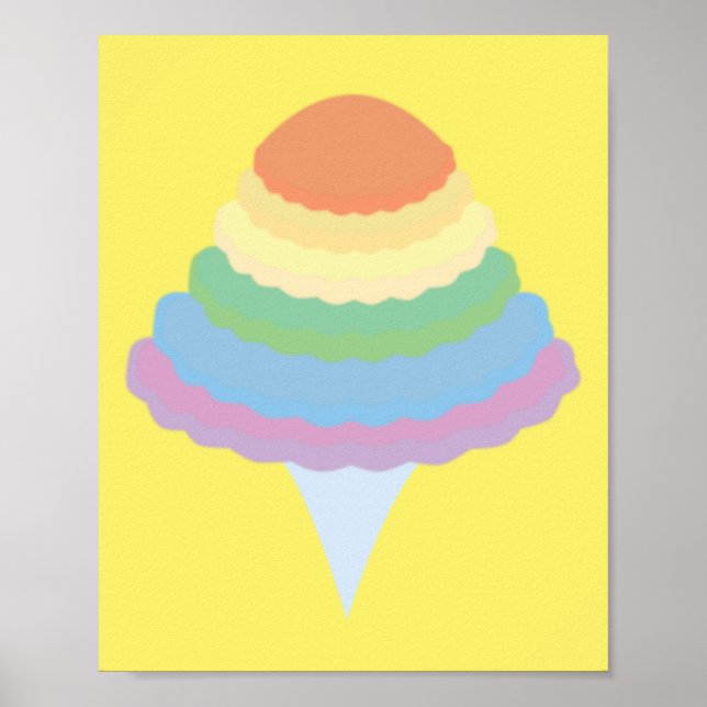 Regenbogen Zuckerwatte  Poster (Vorne)