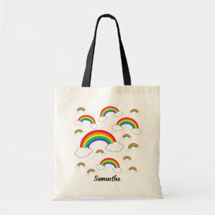 Regenbogen zufällig auf einer Tote-Tasche Tragetasche