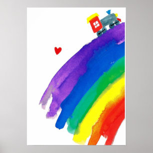 Regenbogen-Zugposter Poster
