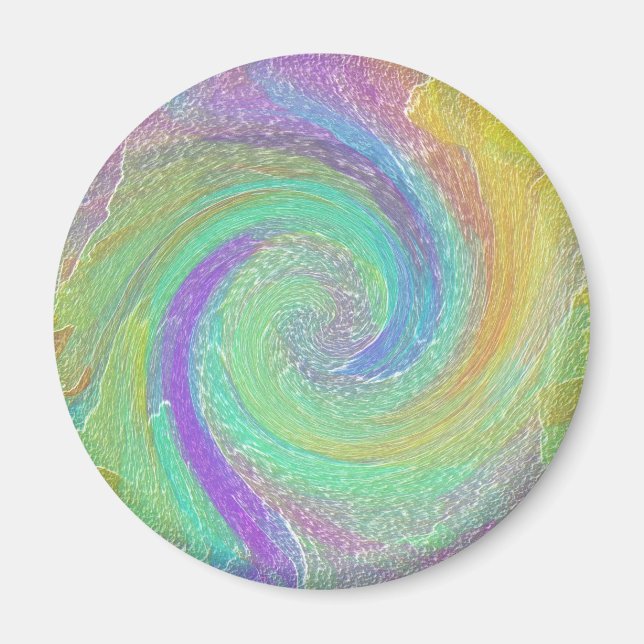 Regenbogen-Zyklon-Abstrakte Kunst Magnet (Vorne)