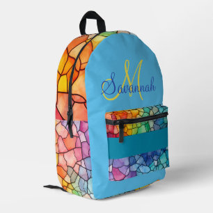 Regenbogenalkohol und -tinte, geometrische Formen Bedruckter Rucksack