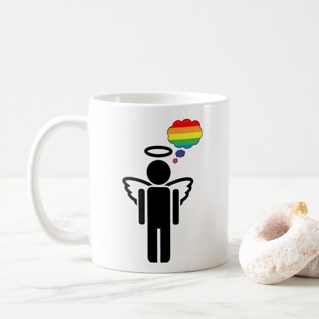 Regenbogenangelikon Kaffeetasse (Mit Donut)