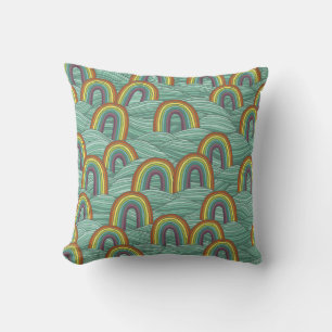 Regenbogenart: HandGezeichnet Vintage Zusammensetz Kissen