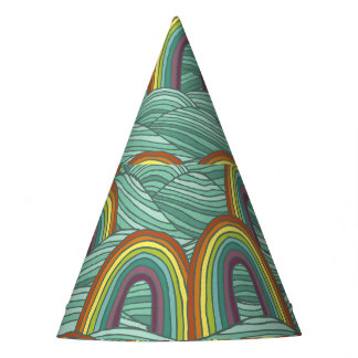 Regenbogenart: HandGezeichnet Vintage Zusammensetz Partyhütchen