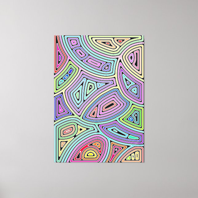 Regenbogenasymmetrische abstrakte Formen 2 Leinwanddruck (Vorderseite)